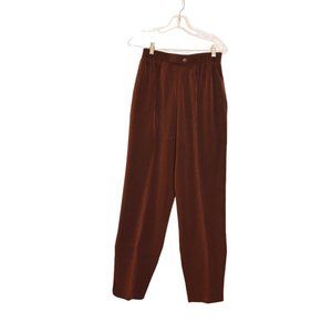 MAGGIE SWEET USA Polyester Silky Brown Dress Pants Small